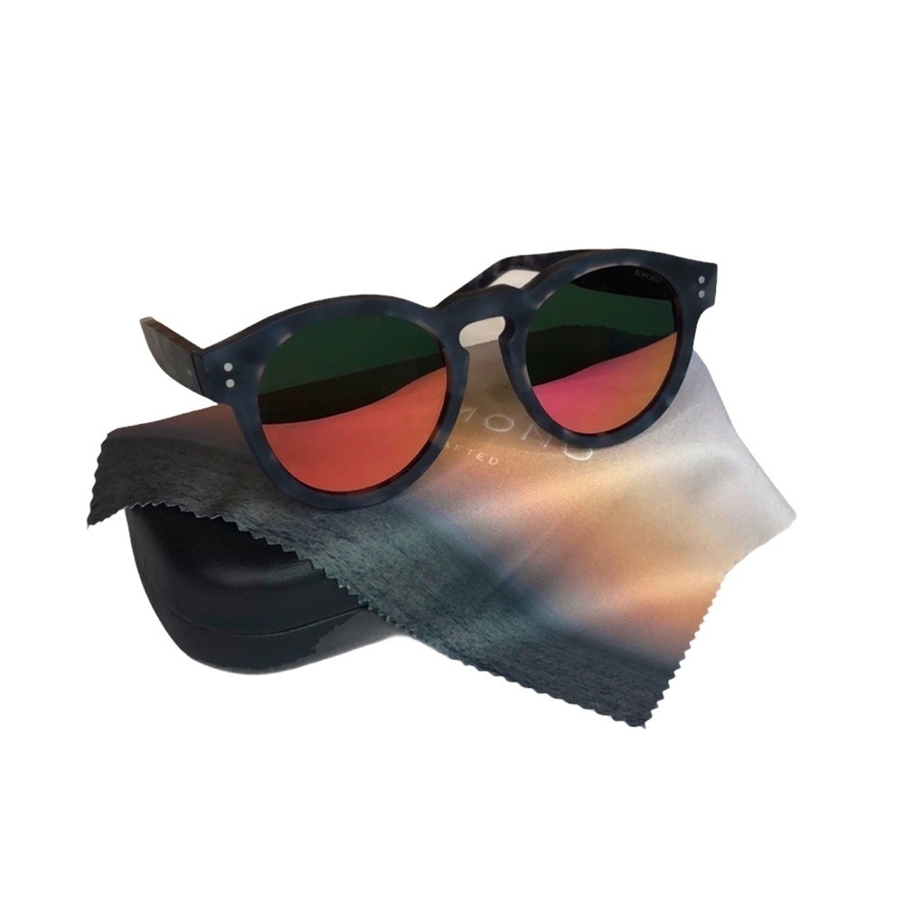 KOMONO sunglasses NEW Clement Matte Indigo Demi blue tortoise round - Picture 4 of 14